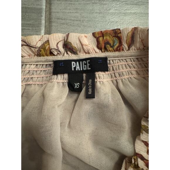 Paige Floral Paisley Tiered Mini Dress sz S: V Neck Ruffle, Smocked Waist, Flowy - Picture 3 of 9